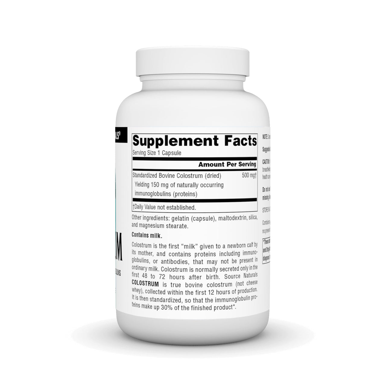 Source Naturals Colostrum Contains 30 Percent Immunoglobulins - 120 Capsules