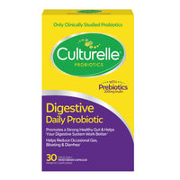 Thumbnail for Culturelle Daily Probiotic Capsules For Men & Women, Most Clinically Studied Probiotic Strain, Digestive & Gut Health, Supports Occasional Diarrhea, Gas & Bloating, 1 Month Supply, 30 CT