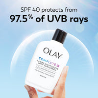 Thumbnail for Olay Complete+ Face Moisturizer with Sunscreen SPF 40, For Sensitive Skin, Broad Spectrum Sun Protection, Fragrence-Free - No White Cast on All Tones, Nourishes Moisture Barrier - Ceramides, 6 Oz