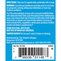Thumbnail for The Vitamin Shoppe Folic Acid 800MCG, Supports Prenatal Fetal (100 Capsules)