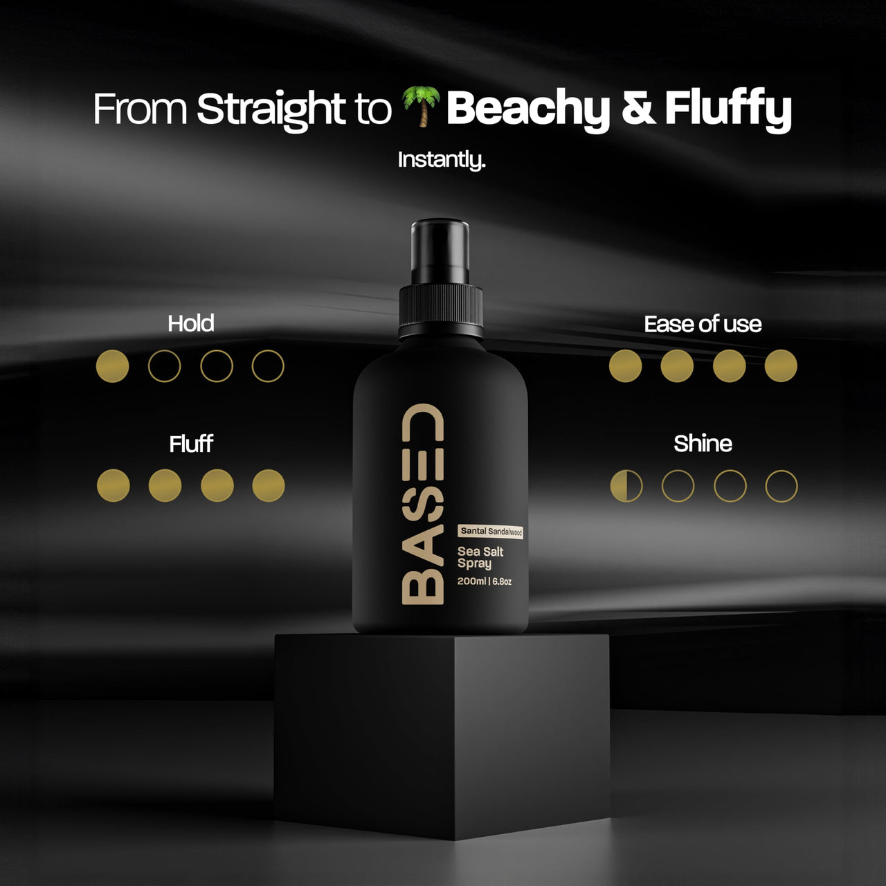 Based Bodyworks Sea Salt Spray, Natural Finish Sea Salt Spray for Hair, Volumizes & Texturizes, Infused with Kelp & Vitamin B5, Light & Non-Greasy, Paraben, Sulfate, Phthalate Free, 6.8 oz (Pack of 1)