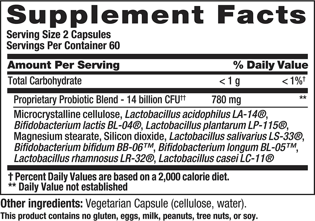 Nutrition Now PB 8 ProBiotic Acidophilus Vegetarian - 120 VegCap, 2 Pack