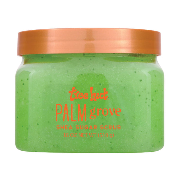 Tree Hut Palm Grove Shea Sugar Scrub, Exfoliating, Hydrating & Moisturizing Body Scrub with Shea Butter & Nourishing Essential Oils, Smooth & Soften Skin, 18 oz