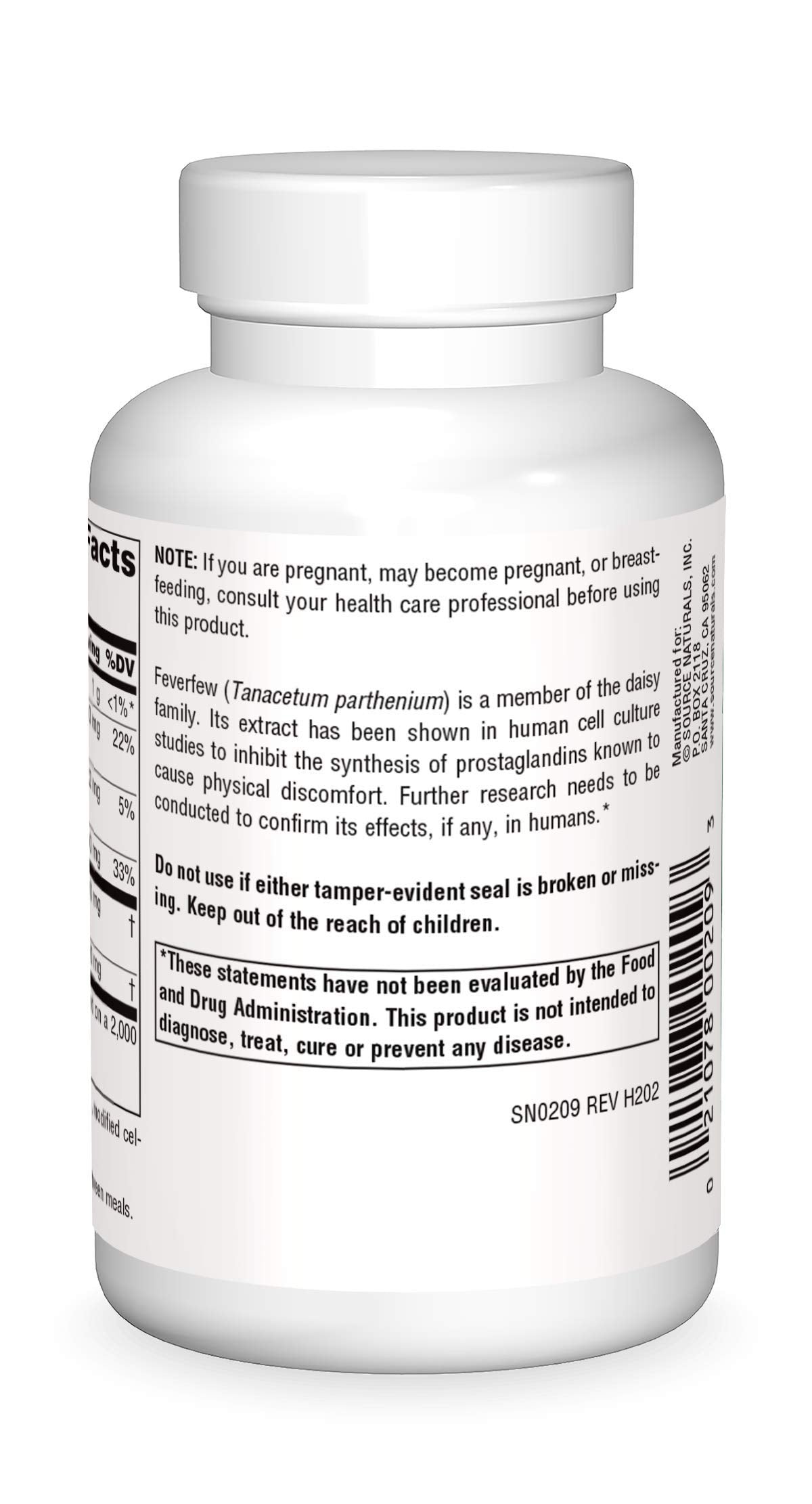 Source Naturals Feverfew Extract - Supports Healthy Brain Function* - 100 Tablets