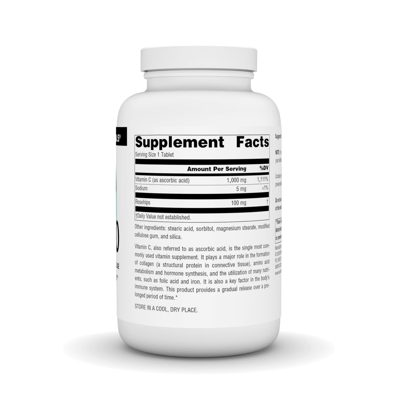 Source Naturals C-1000, with Rose Hips 1000 mg for Immune System Support - 250 Time Release Tablets