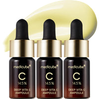 Thumbnail for Medicube Deep Vita C Serum 2.0 || 14.5% Pure Vitamin C reduce the appearance of hyperpigmentation, dark spots, and blemishes | 16 self-tests complete | Korean skincare (10g * 3 bottles)
