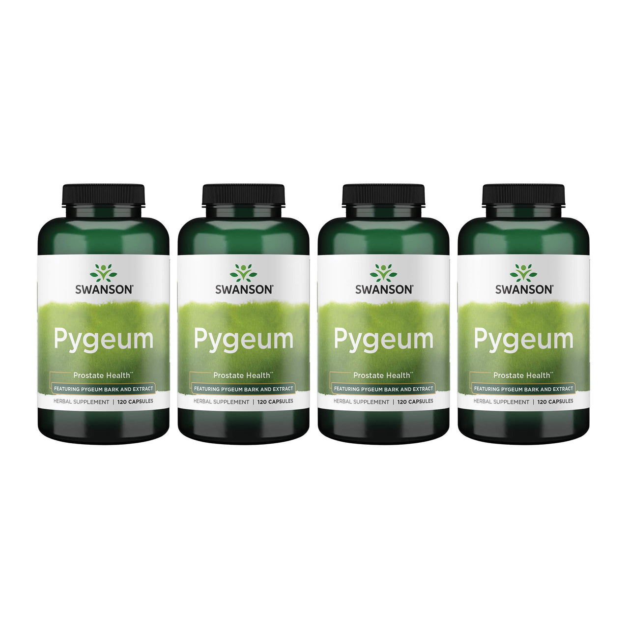 Swanson Pygeum - 400 mg - Men's Supplement - Supports Prostate, Bladder & Urinary Tract Health* - Contains Pygeum Bark & Extract - Non-GMO Herbal Supplement - 120 Capsules (4 Pack)