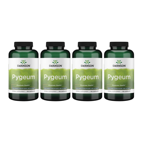 Swanson Pygeum - 400 mg - Men's Supplement - Supports Prostate, Bladder & Urinary Tract Health* - Contains Pygeum Bark & Extract - Non-GMO Herbal Supplement - 120 Capsules (4 Pack)