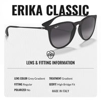 Thumbnail for Ray-Ban RB4171 ERIKA CLASSIC Phantos Shaped Non-Polarized Sunglasses for Women – Includes Official RAYBAN Eyewear Kit – Ideal Formal & Casual Wear Sunglasses – Grey Gradient Lens