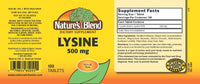 Thumbnail for Lysine 500 mg 500 mg 100 Tabs