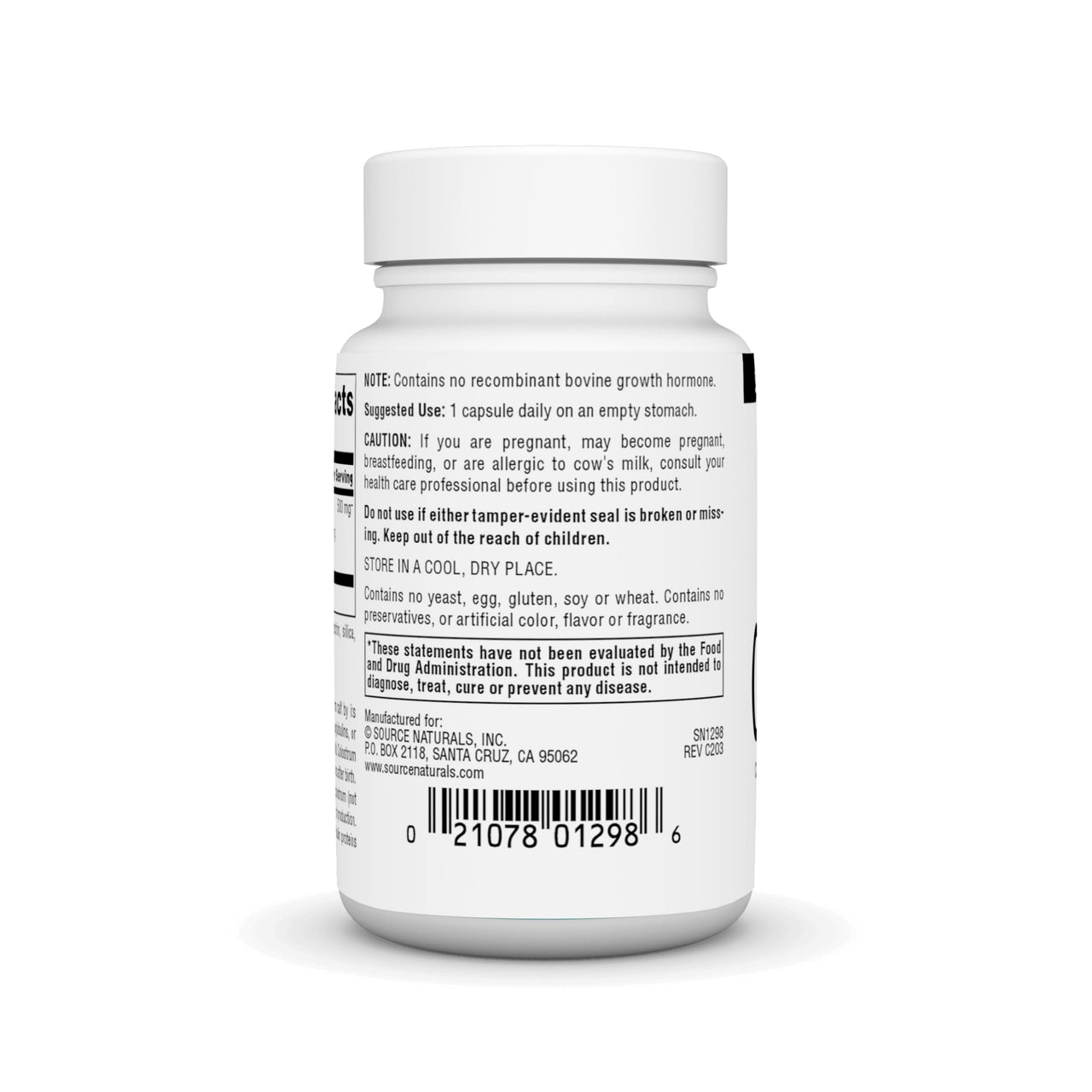 Source Naturals Colostrum Contains 30 Percent Immunoglobulins - 30 Capsules