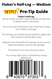 Thumbnail for Fluker's Critter Cavern Half Log Hideaway Brown (Medium) - Includes Attached DBDPet Pro-Tip Guide