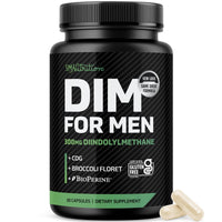 Thumbnail for DIM Supplement for Men 300mg | Estrogen Blocker & Aromatase Inhibitor | Extra Strength Men’s Hormone Balance & Fitness Booster with Diindolylmethane Plus CDG & Broccoli Floret | Gluten-Free | 60 Ct