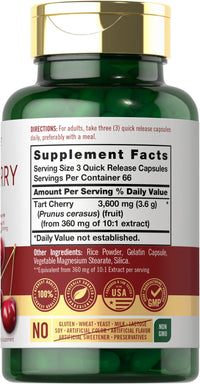 Thumbnail for Carlyle Tart Cherry Extract Capsules | 200 Count | Non-GMO and Gluten Free Formula | Traditional Herb Supplement