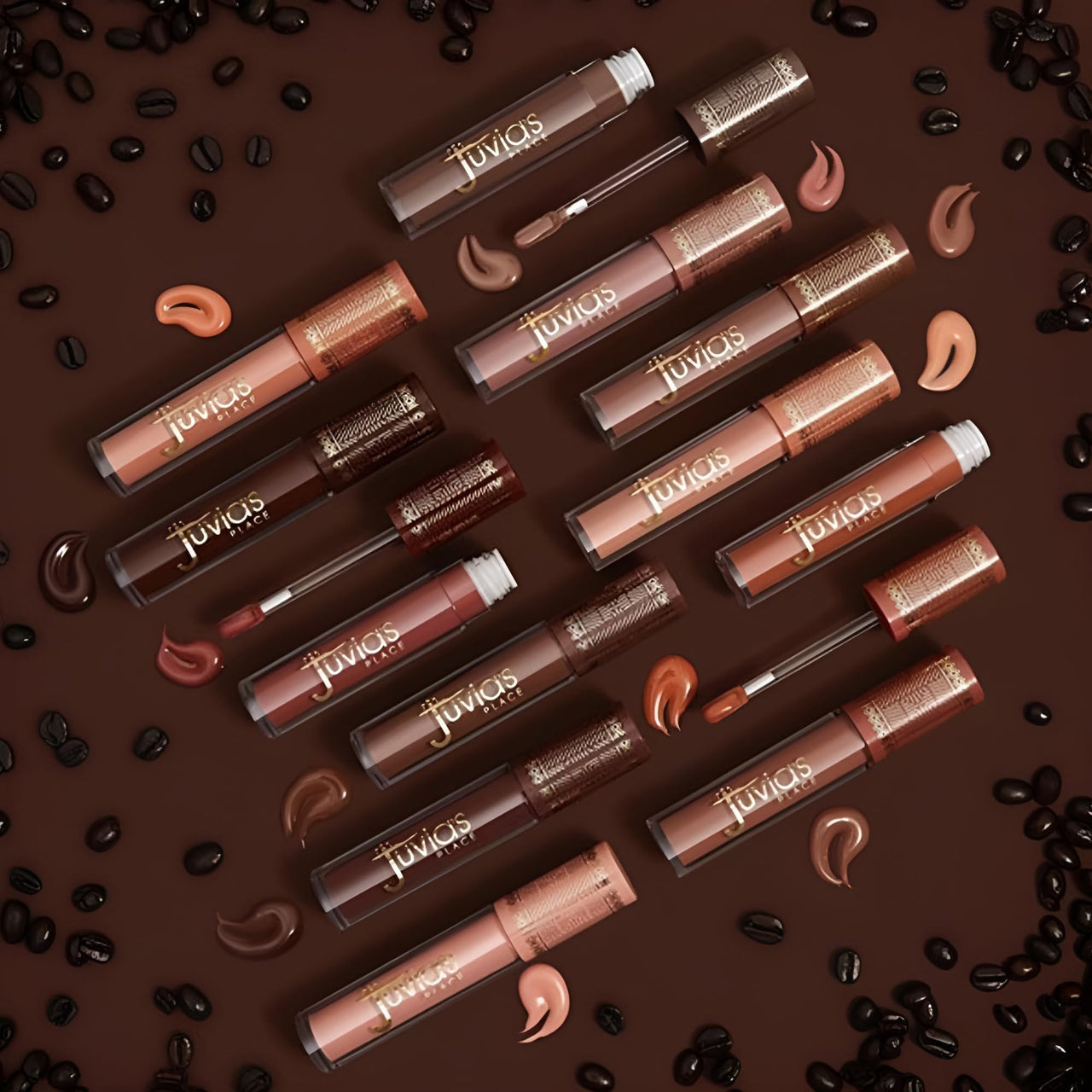 Juvia's Place Coffee Shop Lip Gloss - Chocolate Drip - Hydrating Butter Lip Gloss for Women, Long-Lasting Shine, Moisturizing Glass-like Finish, Plumping Non-sticky, Suitable for every vibe