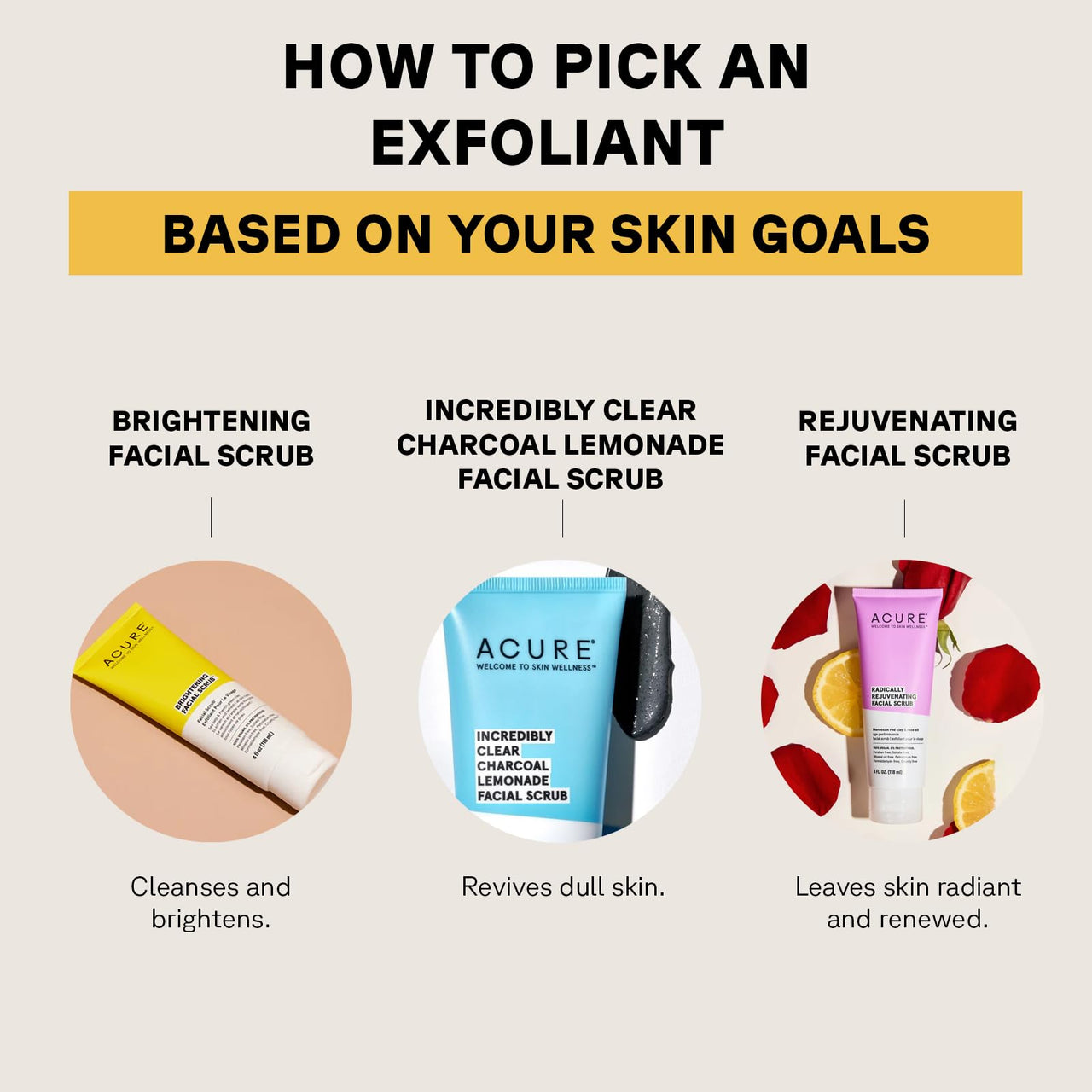 Acure Brightening Facial Scrub for a Youthful, Brighter, Radiant Complexion | With Sea Kelp & French Green Clay, 4 Fl Oz
