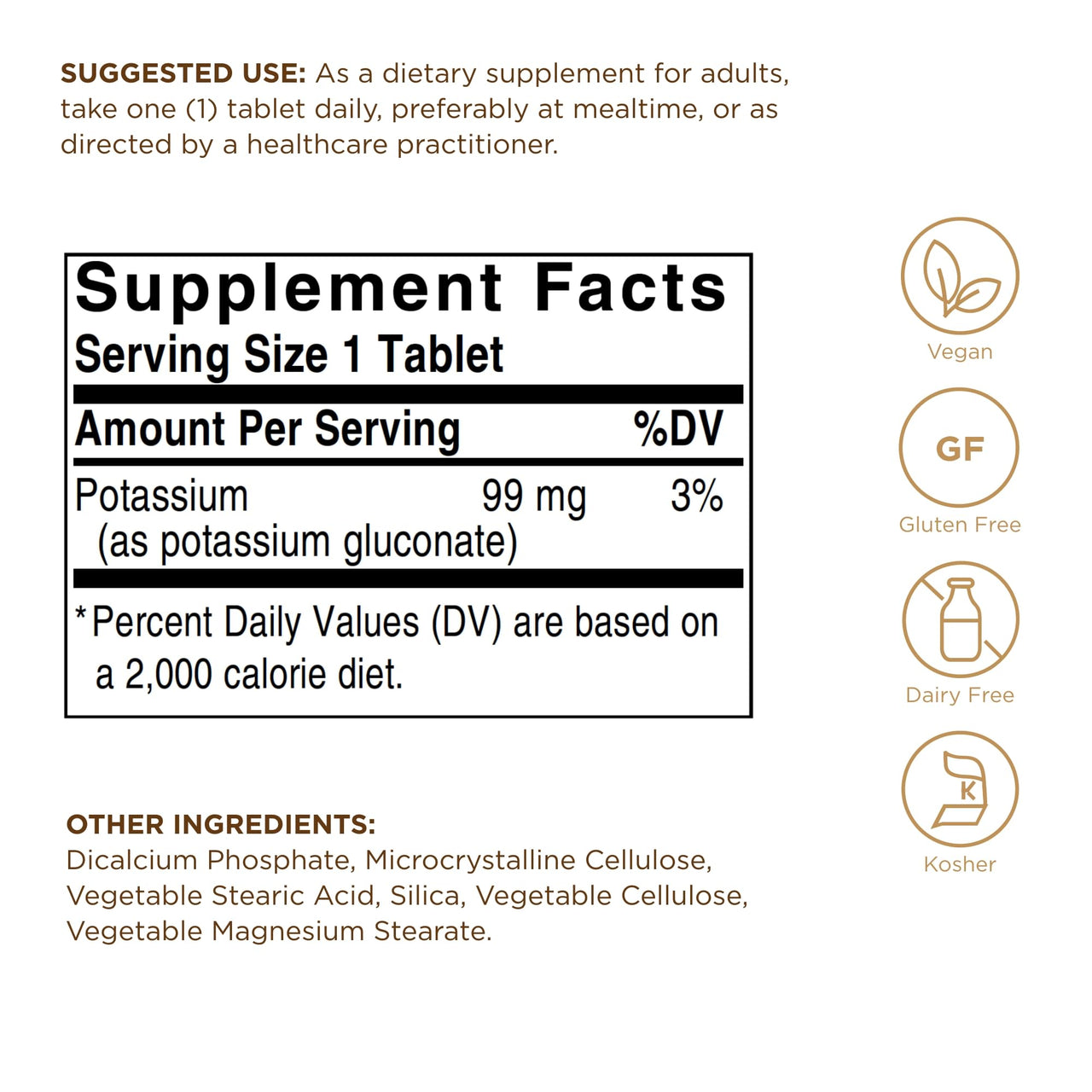 Potassium Gluconate Solgar 250 Tabs