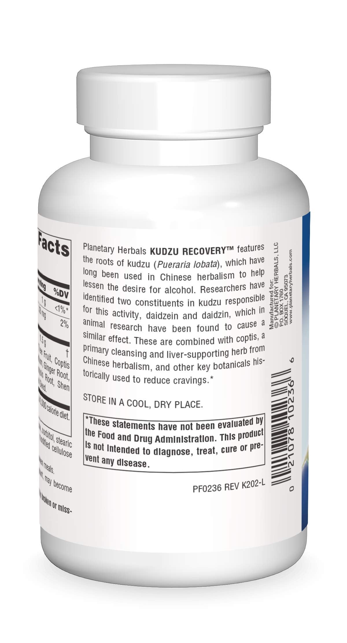 Planetary Herbals Kudzu Recovery 750 mg Anti-Alcohol and Liver Support - 120 Tablet