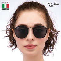Thumbnail for Ray-Ban RB3647N ROUND DOUBLE BRIDGE Round Shaped Non-Polarized Sunglasses for Men & Women – Includes Official RAYBAN Eyewear Kit – Ideal Formal & Casual Wear Sunglasses – Blue/Grey Lens