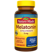 Thumbnail for Nature Made Melatonin 5mg Extra Strength Tablets, 100% Drug Free Sleep Aid, Sleep Supplements for Adults, 300 Tablets, 300 Day Supply