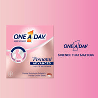 Thumbnail for One A Day Womens Prenatal Advanced Complete Multivitamin with Brain Support* with Choline, Folic Acid, Omega-3 DHA & Iron for Pre, During and Post Pregnancy, 30+30 Count (60 Total Set)
