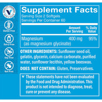 Thumbnail for Magnesium Glycinate a Supports Energy Production & Cardiovascular Health a 400 MG (120 Softgels)