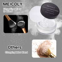 Thumbnail for MEICOLY Talc-Free Setting Powder with Sifter,Long Lasting Loose Face Powder,Translucent Powder Colorset Powder,Matte Finishing White Face Paint Setting Powder for Halloween SFX Makeup,Oil Control