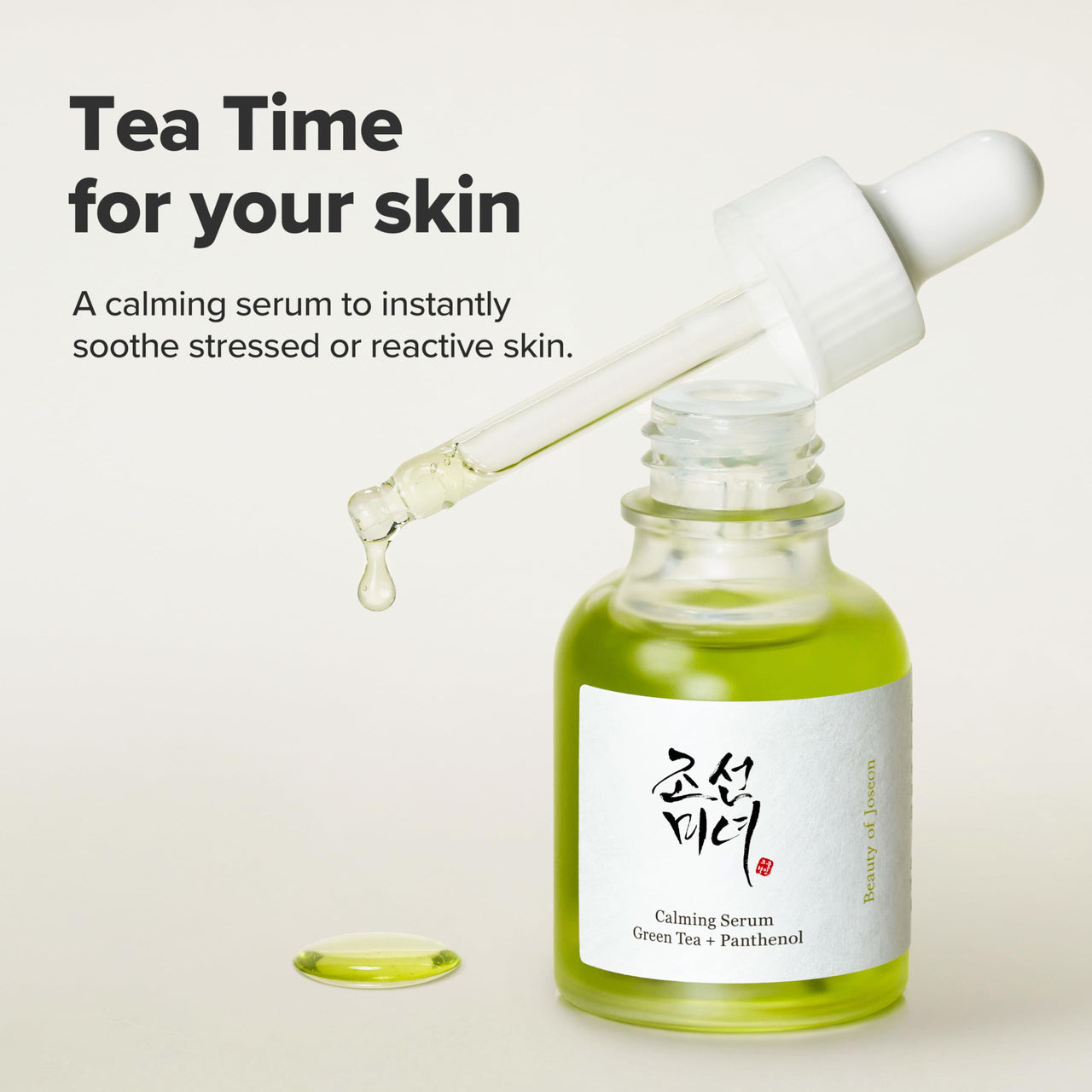 Beauty of Joseon Calming Serum Green Tea Panthenol Soothing, Moisturizing Sensitive, Acne-Prone, UV Irritated Skin, Daily Korean Skin Care for Men and Women, 30ml 1 fl.oz