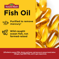 Thumbnail for Nature Made Burp Less Fish Oil Omega 3 Supplements, 1200 mg Softgels, Omega 3 Fish Oil for Healthy Heart Support, 200 Softgels, 100 Day Supply