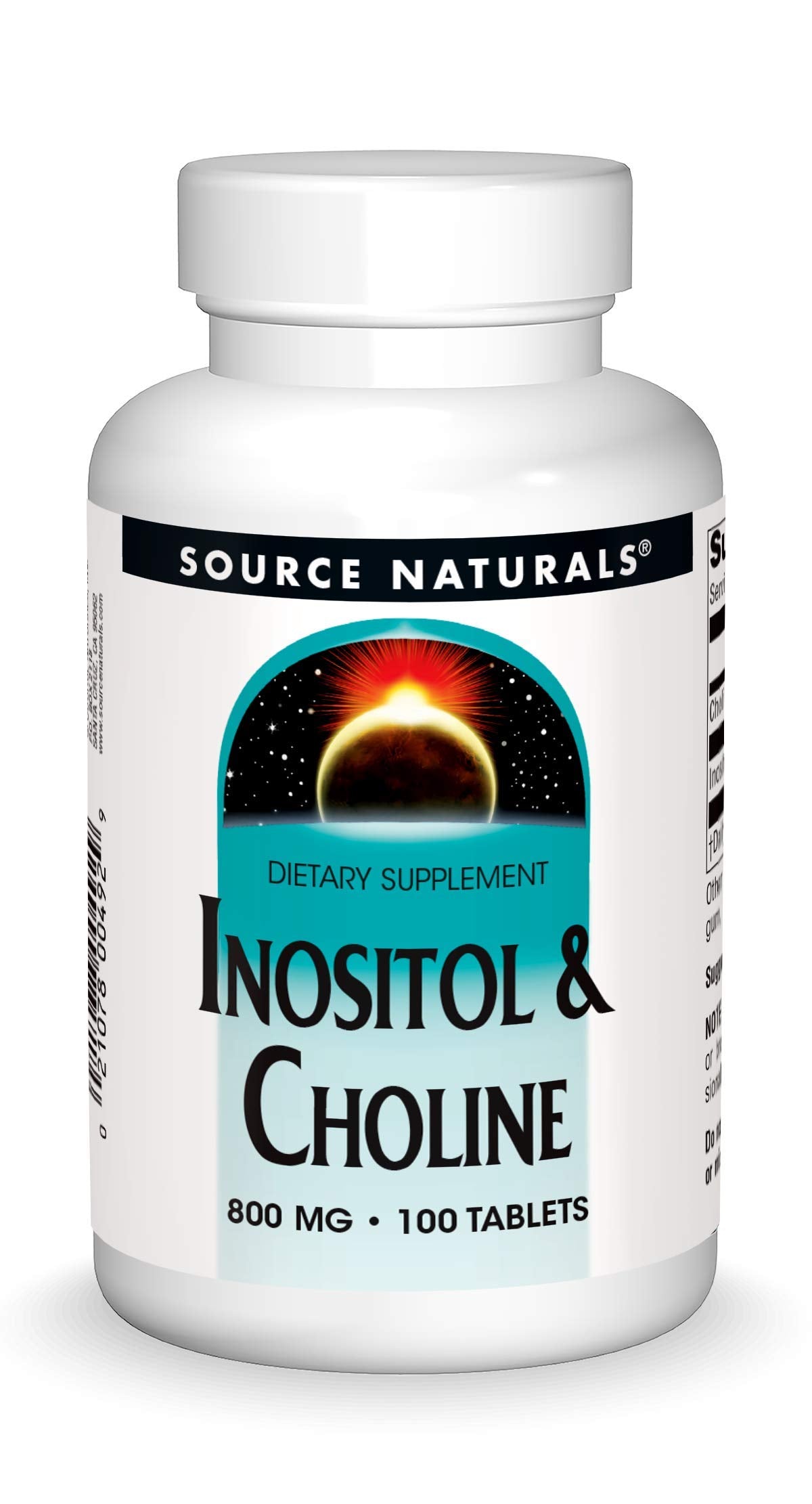 Source Naturals Inositol & Choline 800 mg Supports Healthy Nerve Function - 100 Tablets