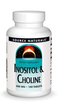 Thumbnail for Source Naturals Inositol & Choline 800 mg Supports Healthy Nerve Function - 100 Tablets