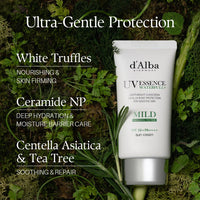 Thumbnail for d'alba Piedmont Italian White Truffle Waterfull Mild Sunscreen, Vegan, Mineral Sunscreen, SPF 50+ PA++++, Non-Nano Sunscreen Suitable for all Sensitive Skin, Gentle & Light Finish, Korean Skincare