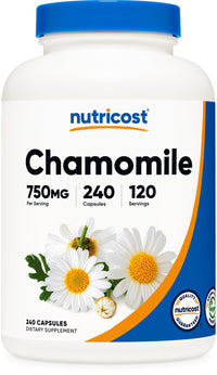 Thumbnail for Nutricost Chamomile 750mg, 240 Vegetarian Capsules, 120 Servings - Non-GMO, Gluten Free