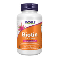 Thumbnail for NOW Foods by Now Biotin Energy Production 5000 mcg- 120 Vcaps