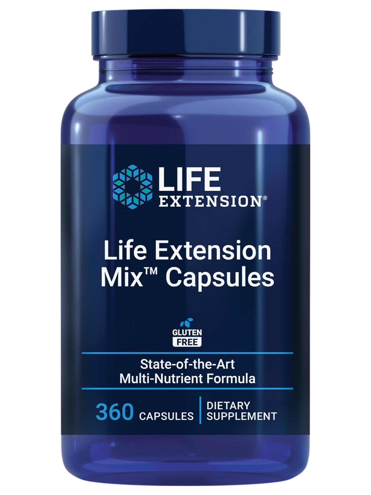 Life Extension Mix™ Capsules, high-Potency, Advanced Vitamin, Mineral, Fruit & Vegetable Formula, Vitamin C, B, D, E, Magnesium, for Whole-Body Health, Healthy Aging, Gluten-Free, 360 Capsules