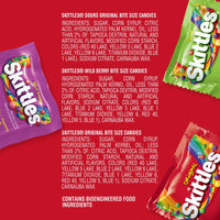 Thumbnail for Wrigley's Skittles Fun Size Original, Wild Berry, and Sour Chewy Individually Wrapped Stocking Stuffers Christmas Candy Variety Pack, 26.46 Oz Bulk Bag