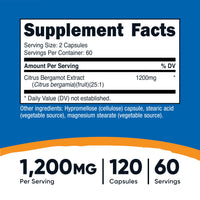 Thumbnail for Nutricost Citrus Bergamot Capsules 1,200mg, 120 Capsules - 25:1 Bergamot Extract - 60 Servings, Gluten Free, Vegan & Non-GMO