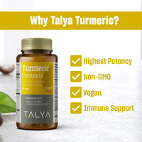 Thumbnail for TALYA Turmeric Curcumin with Black Pepper | Turmeric Supplement with 95% Curcuminoids | Bones & Joint Supports | Non-GMO, Vegan, Gluten Free | 60 Capsules