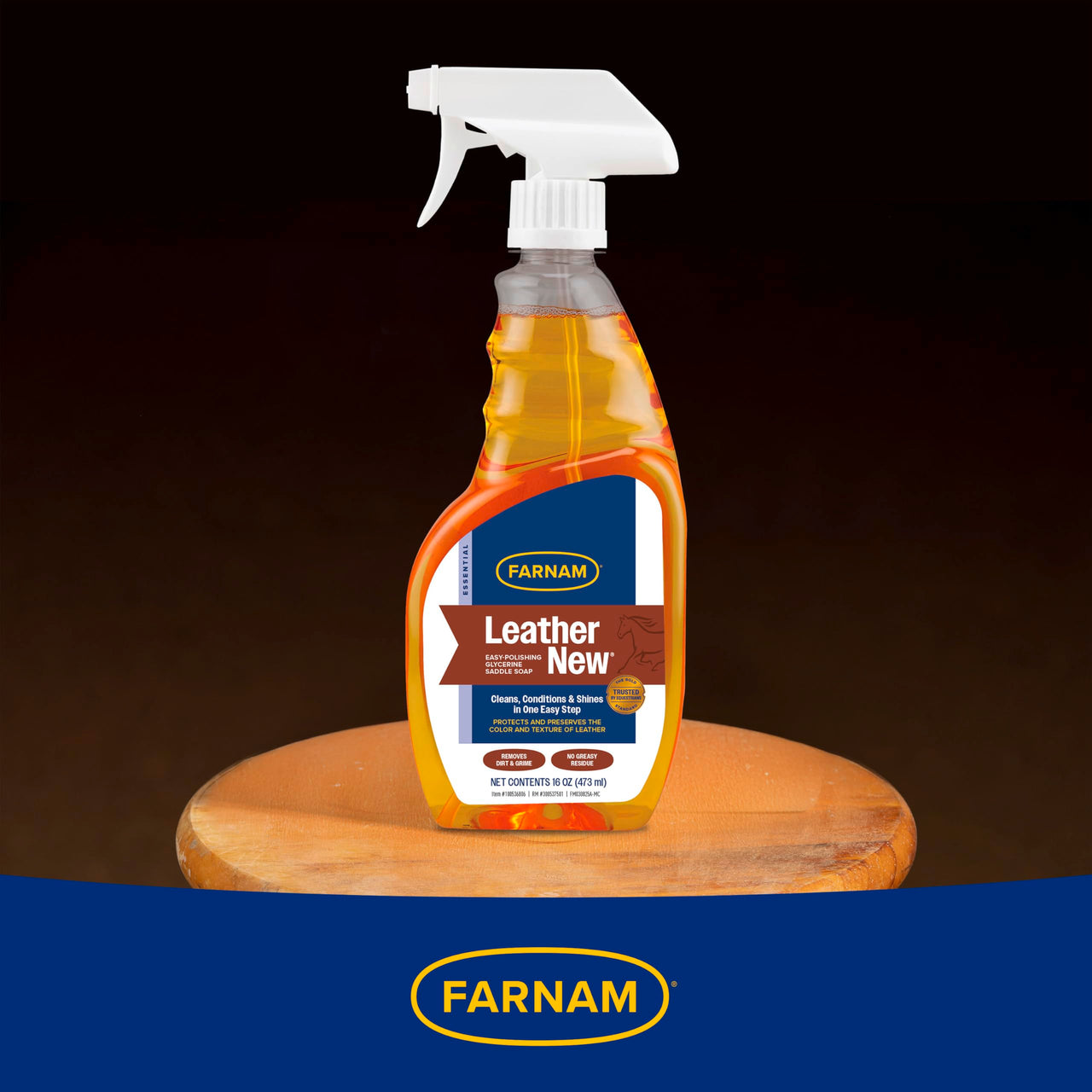 Farnam Leather New Easy-Polishing Glycerine Saddle Soap and Leather Cleaner, 16 oz