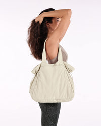 Thumbnail for ODODOS 18L Side-Cinch Shopper Bags Lightweight Shoulder Bag Tote Handbag for Shopping Workout Beach Travel, Ivory
