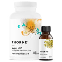 Thumbnail for THORNE - Super EPA (90 Gelcaps) & Vitamin D + K2 (1 Oz) Bundle - Supports Bone Health, Muscle Structure & Joint Health - Gluten, Dairy & Soy-Free