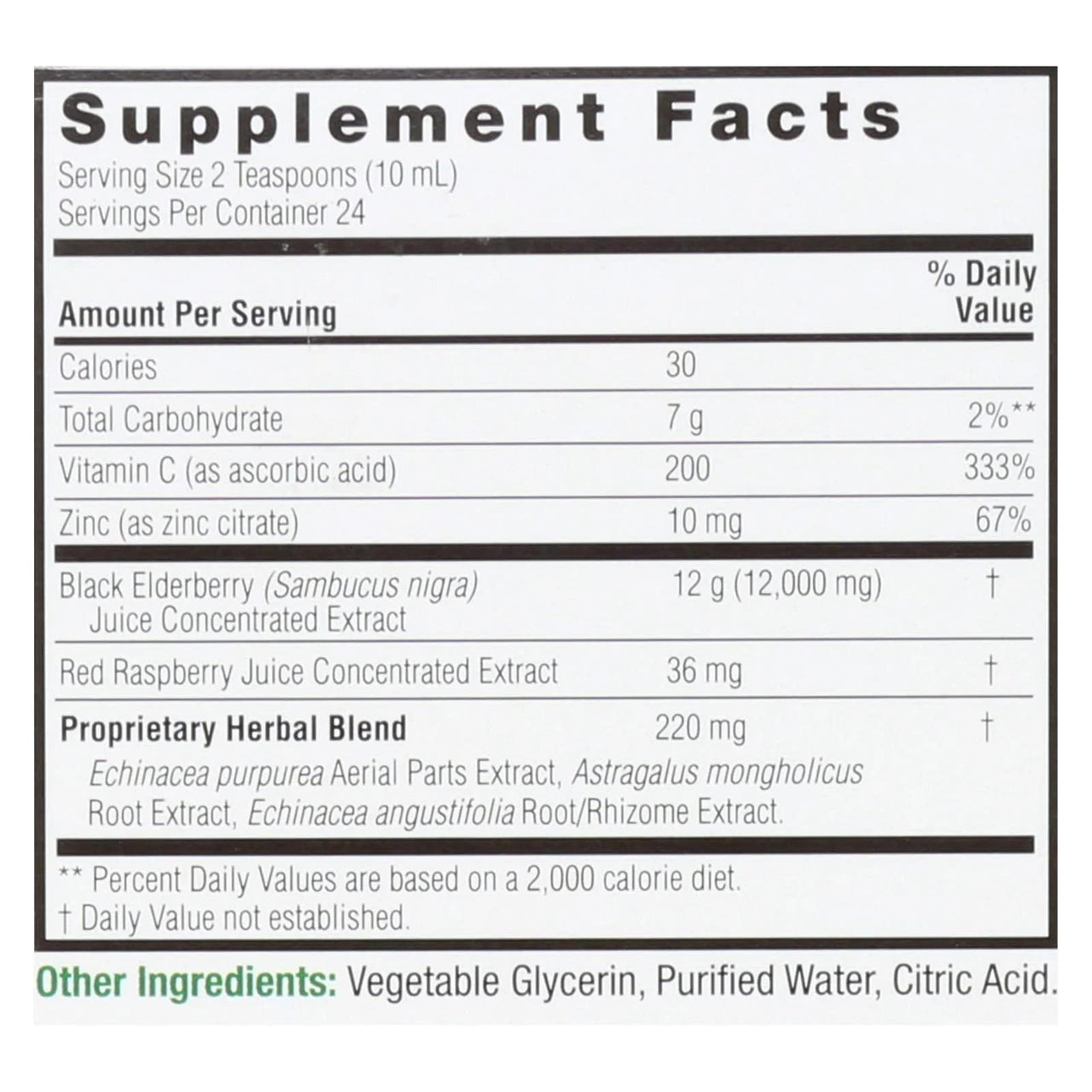Nature's Answer Alcohol-Free Sambucus Immune Support, 8 Fluid Ounce - Made from 12,000 mg Black Elderberry, Infused with Echinacea and Astragalus Zinc and Vitamin C