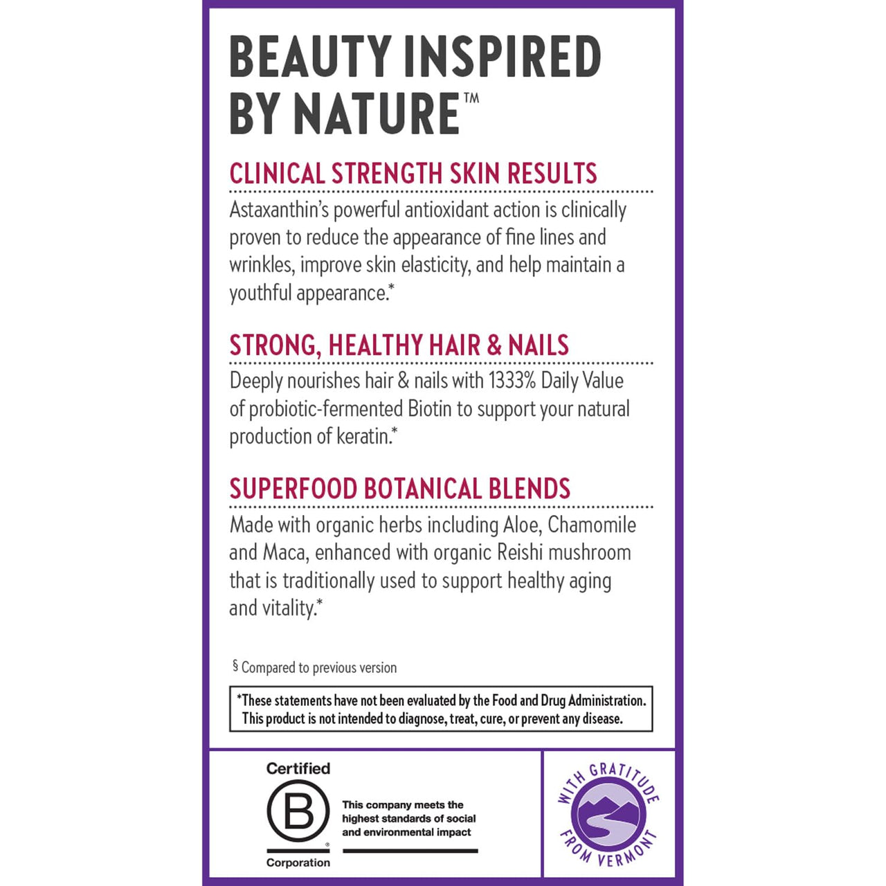 New Chapter Biotin Supplement, Vegan Hair Skin and Nails Vitamins with Fermented Biotin + Astaxanthin - 60 Count