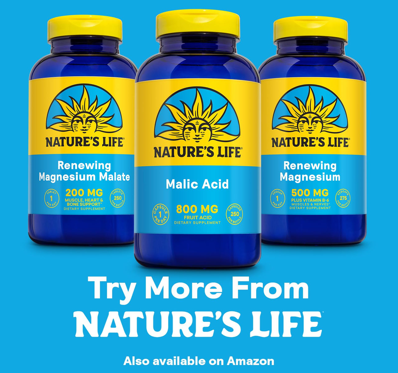 Nature's Life Malic Acid 800 mg | Chelating Agent May Help Support Energy & Muscle Comfort | No Gluten, Non-GMO | 250 Count