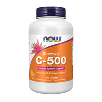 Thumbnail for NOW Foods Supplements, Vitamin C-500, Antioxidant Protection*, Orange Juice Flavor, 100 Chewable Lozenges