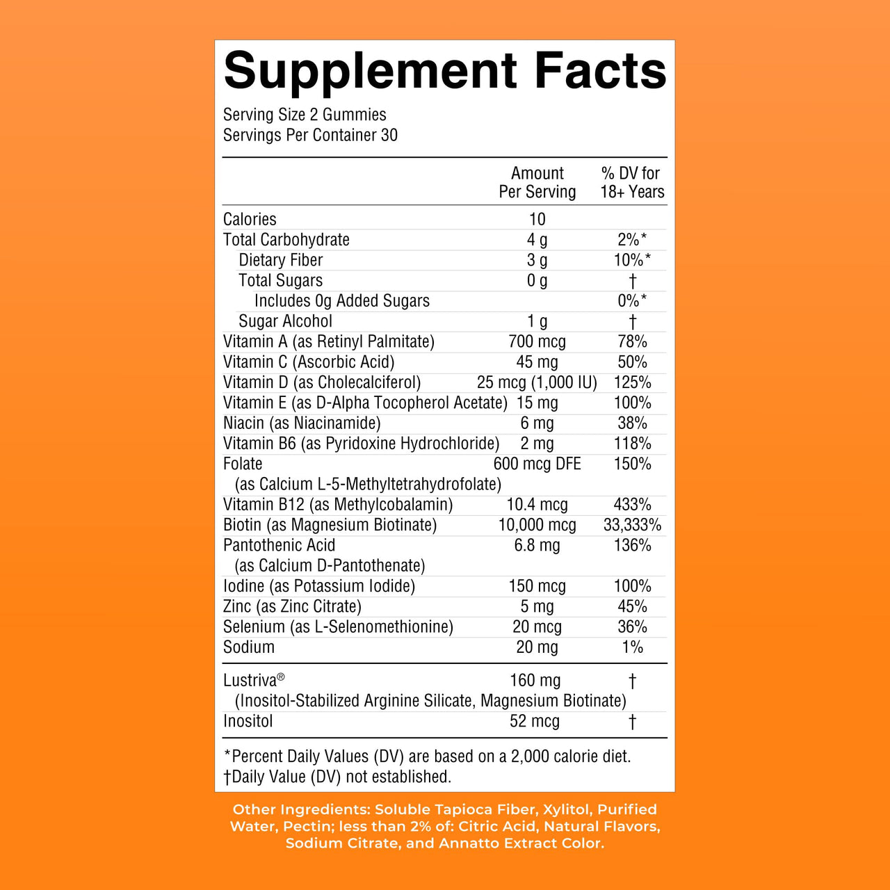 MaryRuth's Multivitamin + Hair Growth Gummies | with Lustriva® | Biotin 10000mcg | B Vitamins | Formulated for Thicker Hair, Wrinkles, Fine Lines, Skin Care | Ages 18+ | 30 Servings