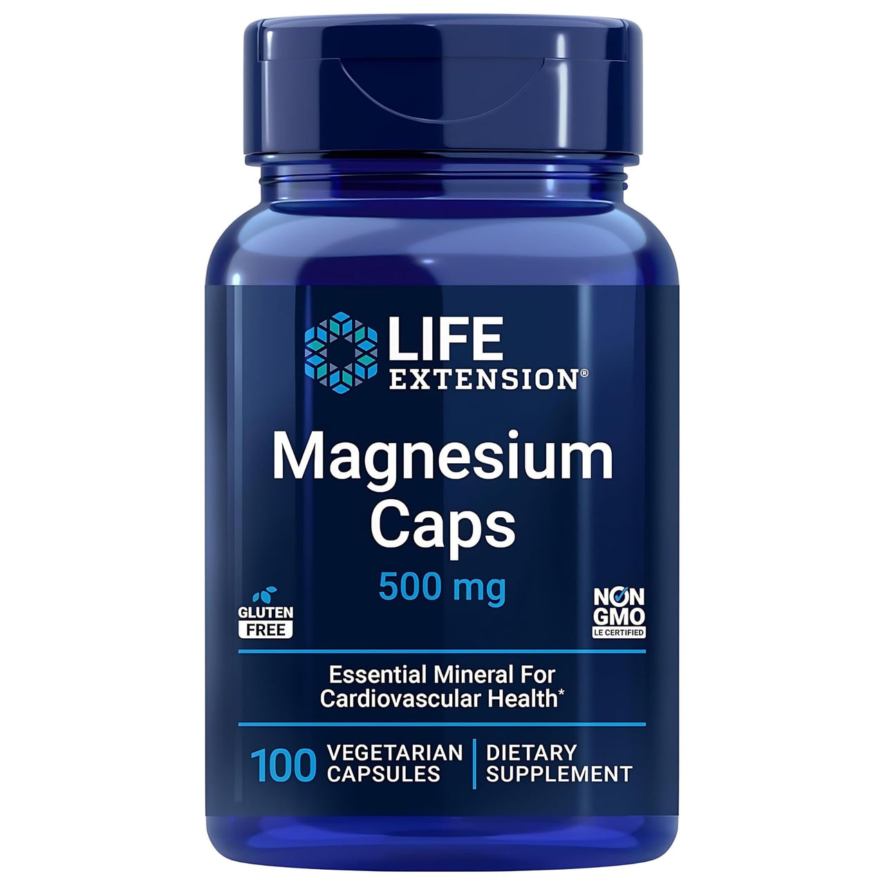 Life Extension Magnesium Caps, 500 mg, Magnesium Oxide, Magnesium Citrate, Magnesium Succinate, Heart Health, Healthy Bones, Metabolism Support, 100 Vegetarian Capsules