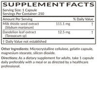 Thumbnail for Futurebiotics Milk Thistle Silymarin Marianum & Dandelion Extract Liver Health Support, Antioxidant Support, Detox, 250 Capsules