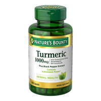 Thumbnail for Nature's Bounty Turmeric with Black Pepper Extract, Supports Antioxidant Health, 1000mg, 60 Capsules