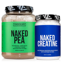 Thumbnail for NAKED Chocolate Pea Protein Isolate 2LB Pure Micronized Creatine Monohydrate 500g (100 Servings) – Vegan; Bulk; Non-GMO; Gluten Free; Soy Free